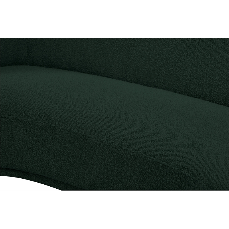 Bowery Hill Contemporary Rich Green Boucle Durable Fabric Sofa