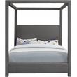 Bowery Hill Contemporary Grey Linen Textured Fabric Queen Bed
