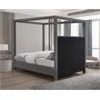 Bowery Hill Contemporary Grey Linen Textured Fabric Queen Bed