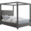 Bowery Hill Contemporary Grey Linen Textured Fabric Queen Bed