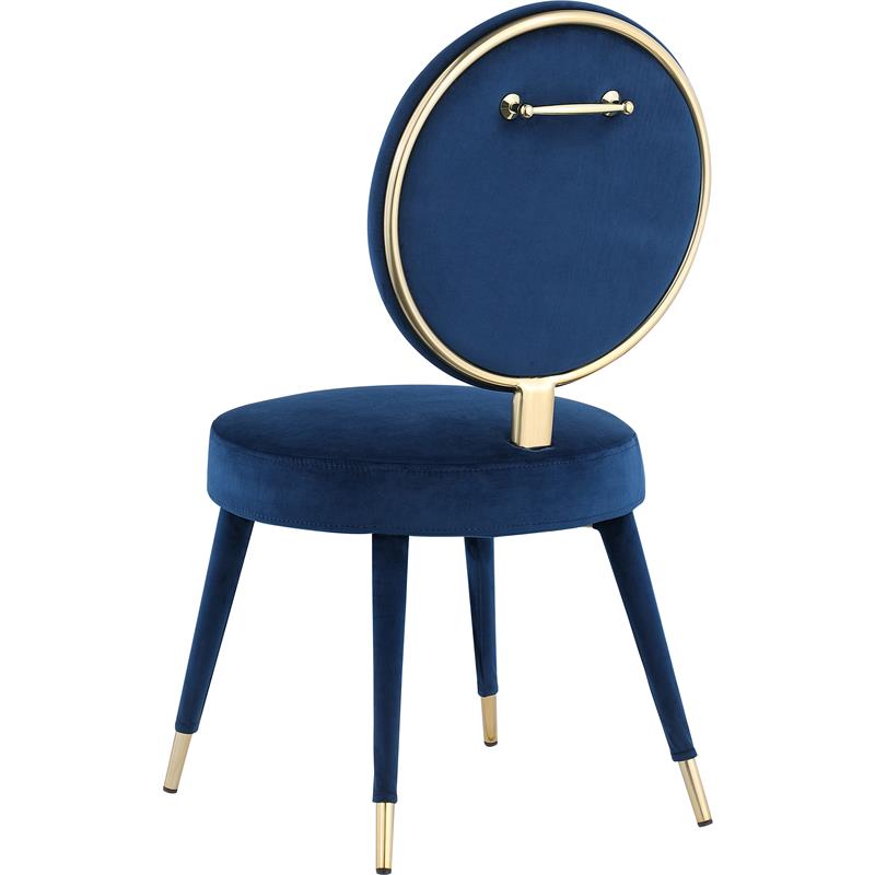 Bowery Hill Modern / Contemporary Navy Durable Velvet Dining Chair