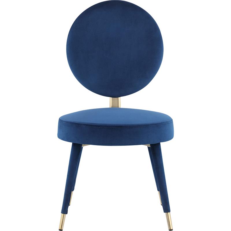Bowery Hill Modern / Contemporary Navy Durable Velvet Dining Chair