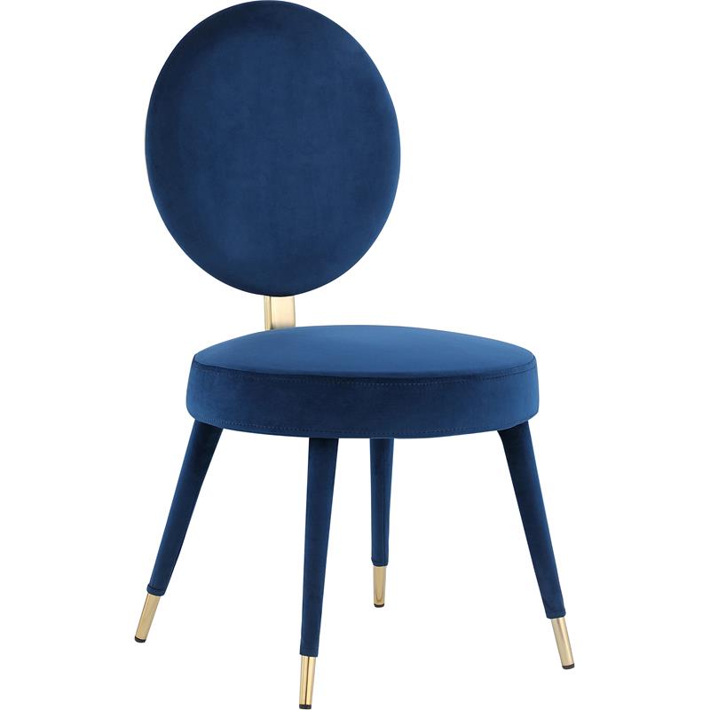 Bowery Hill Modern / Contemporary Navy Durable Velvet Dining Chair