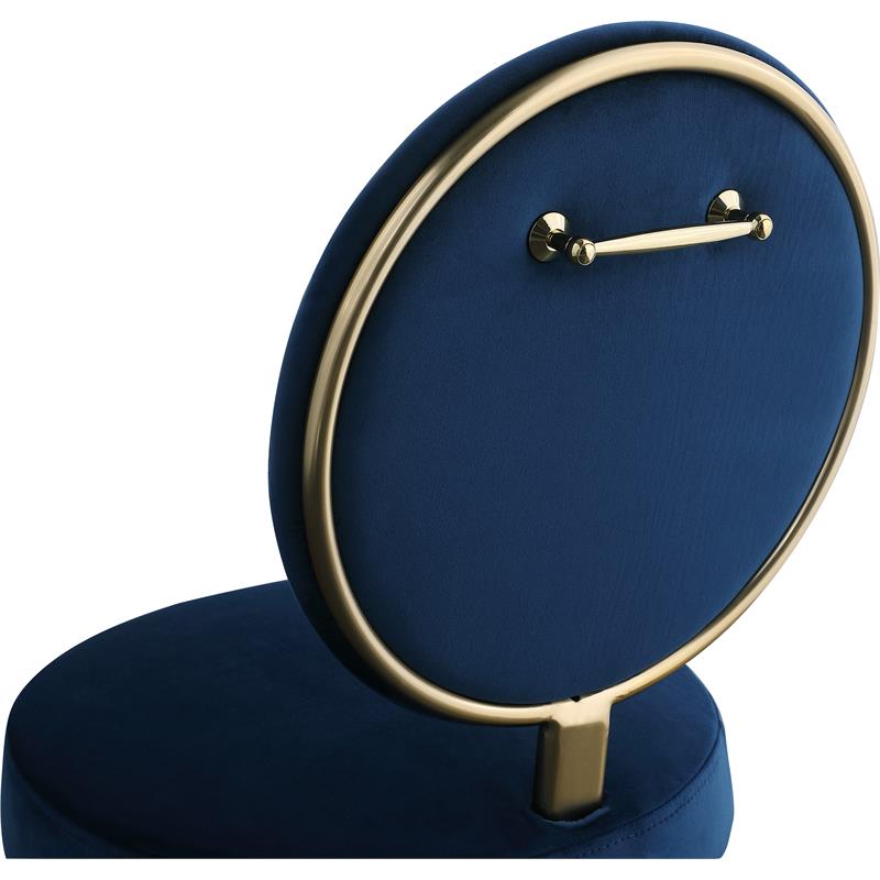 Bowery Hill Modern / Contemporary Navy Durable Velvet Dining Chair