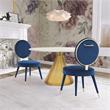Bowery Hill Modern / Contemporary Navy Durable Velvet Dining Chair