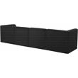 Bowery Hill Contemporary Biscuit Tufted Soft Black Velvet Modular Sofa