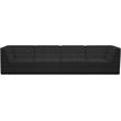Bowery Hill Contemporary Biscuit Tufted Soft Black Velvet Modular Sofa