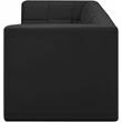 Bowery Hill Contemporary Biscuit Tufted Soft Black Velvet Modular Sofa
