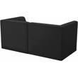 Bowery Hill Contemporary Biscuit Tufted Soft Black Velvet Modular Sofa