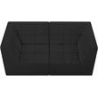 Bowery Hill Contemporary Biscuit Tufted Soft Black Velvet Modular Sofa
