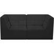 Bowery Hill Contemporary Biscuit Tufted Soft Black Velvet Modular Sofa