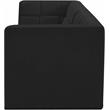 Bowery Hill Contemporary Biscuit Tufted Soft Black Velvet Modular Sofa