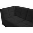 Bowery Hill Contemporary Biscuit Tufted Soft Black Velvet Modular Sofa
