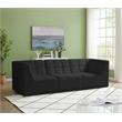 Bowery Hill Contemporary Biscuit Tufted Soft Black Velvet Modular Sofa