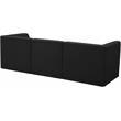 Bowery Hill Contemporary Biscuit Tufted Soft Black Velvet Modular Sofa