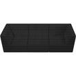 Bowery Hill Contemporary Biscuit Tufted Soft Black Velvet Modular Sofa