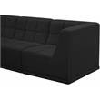 Bowery Hill Contemporary Biscuit Tufted Soft Black Velvet Modular Sofa