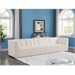 Bowery Hill Contemporary Biscuit Tufted Soft Cream Velvet Modular Sofa