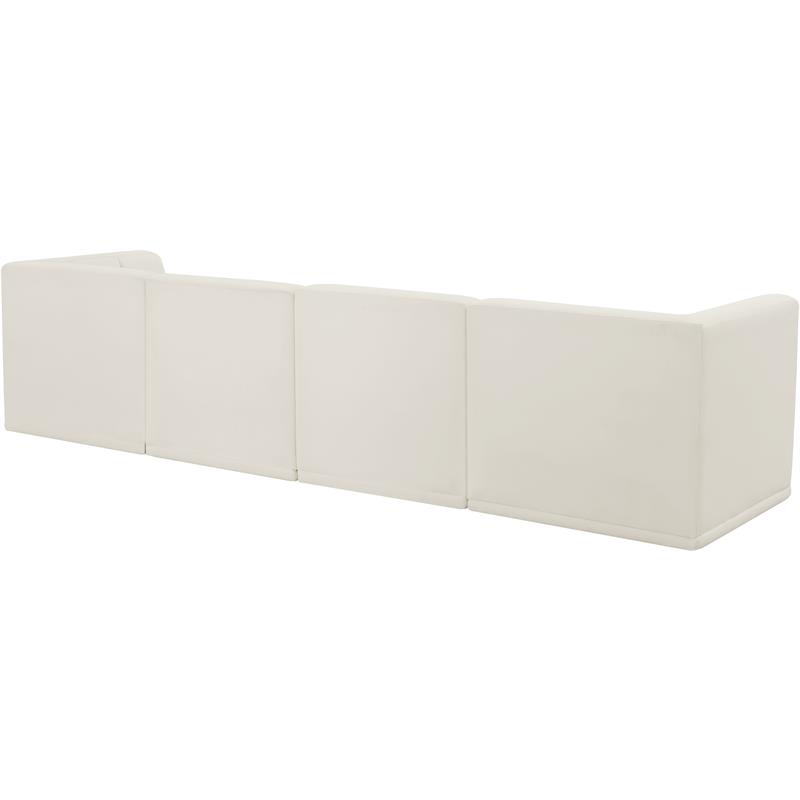 Bowery Hill Contemporary Biscuit Tufted Soft Cream Velvet Modular Sofa