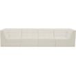 Bowery Hill Contemporary Biscuit Tufted Soft Cream Velvet Modular Sofa