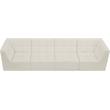 Bowery Hill Contemporary Biscuit Tufted Soft Cream Velvet Modular Sofa