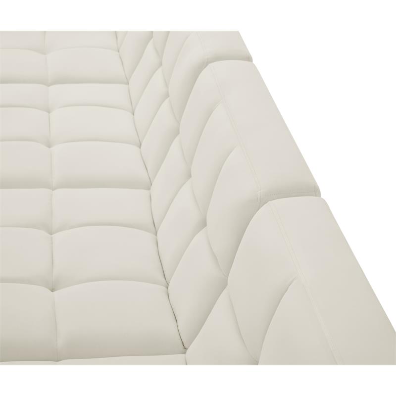 Bowery Hill Contemporary Biscuit Tufted Soft Cream Velvet Modular Sofa