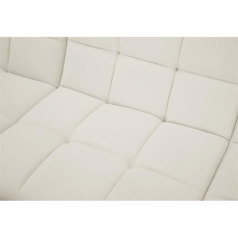 Bowery Hill Contemporary Biscuit Tufted Soft Cream Velvet Modular Sofa