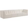 Bowery Hill Contemporary Biscuit Tufted Soft Cream Velvet Modular Sofa