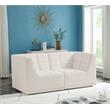 Bowery Hill Contemporary Biscuit Tufted Soft Cream Velvet Modular Sofa