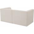 Bowery Hill Contemporary Biscuit Tufted Soft Cream Velvet Modular Sofa