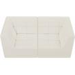 Bowery Hill Contemporary Biscuit Tufted Soft Cream Velvet Modular Sofa
