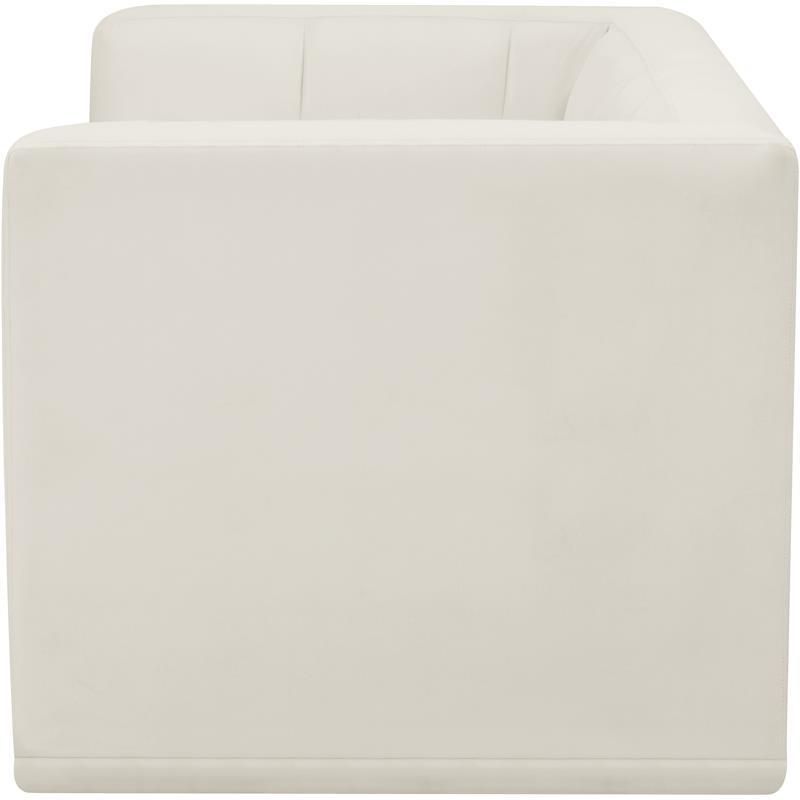 Bowery Hill Contemporary Biscuit Tufted Soft Cream Velvet Modular Sofa
