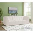 Bowery Hill Contemporary Biscuit Tufted Soft Cream Velvet Modular Sofa