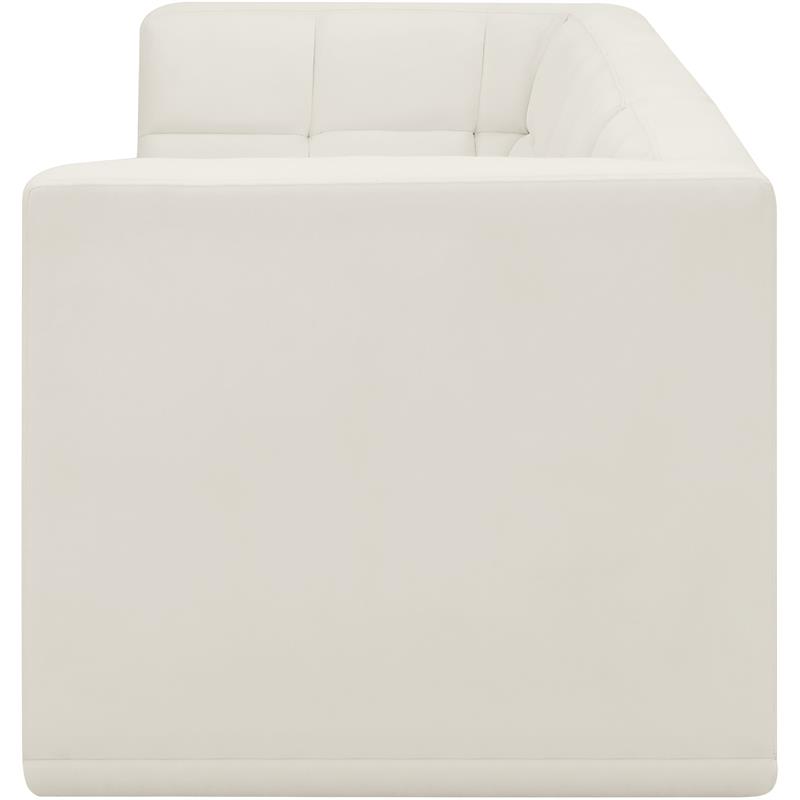 Bowery Hill Contemporary Biscuit Tufted Soft Cream Velvet Modular Sofa