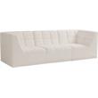 Bowery Hill Contemporary Biscuit Tufted Soft Cream Velvet Modular Sofa