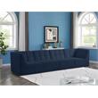 Bowery Hill Contemporary Biscuit Tufted Soft Navy Velvet Modular Sofa