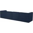 Bowery Hill Contemporary Biscuit Tufted Soft Navy Velvet Modular Sofa