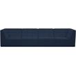Bowery Hill Contemporary Biscuit Tufted Soft Navy Velvet Modular Sofa