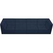 Bowery Hill Contemporary Biscuit Tufted Soft Navy Velvet Modular Sofa