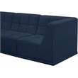 Bowery Hill Contemporary Biscuit Tufted Soft Navy Velvet Modular Sofa