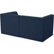 Bowery Hill Contemporary Biscuit Tufted Soft Navy Velvet Modular Sofa