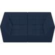 Bowery Hill Contemporary Biscuit Tufted Soft Navy Velvet Modular Sofa