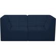 Bowery Hill Contemporary Biscuit Tufted Soft Navy Velvet Modular Sofa