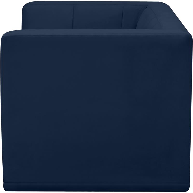 Bowery Hill Contemporary Biscuit Tufted Soft Navy Velvet Modular Sofa