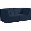 Bowery Hill Contemporary Biscuit Tufted Soft Navy Velvet Modular Sofa