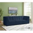 Bowery Hill Contemporary Biscuit Tufted Soft Navy Velvet Modular Sofa