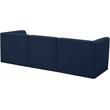 Bowery Hill Contemporary Biscuit Tufted Soft Navy Velvet Modular Sofa