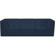 Bowery Hill Contemporary Biscuit Tufted Soft Navy Velvet Modular Sofa