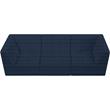 Bowery Hill Contemporary Biscuit Tufted Soft Navy Velvet Modular Sofa