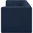 Bowery Hill Contemporary Biscuit Tufted Soft Navy Velvet Modular Sofa